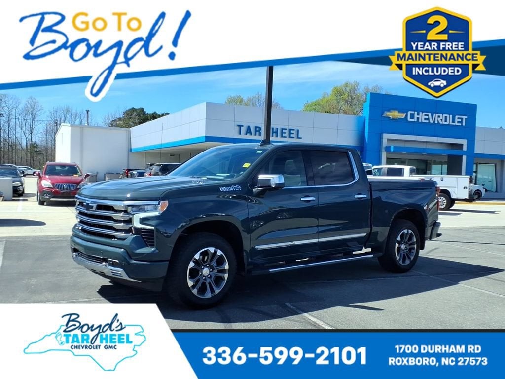 2026 Chevrolet Silverado 1500 High Country in Cypress Gray — front three-quarter view