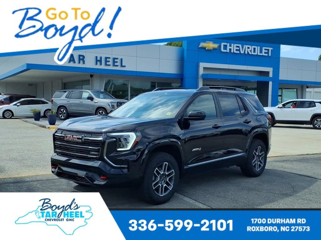 2026 GMC Terrain AT4 in Ebony Twilight Metallic — front three-quarter view